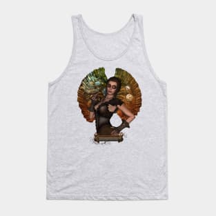 Awesome steampunk women with clocks and gears Tank Top